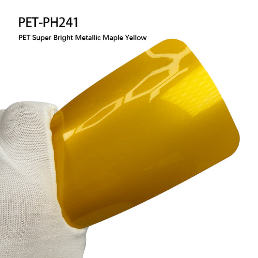 Auto Vinyl Wrap Super Bright Metallic Maple Yellow