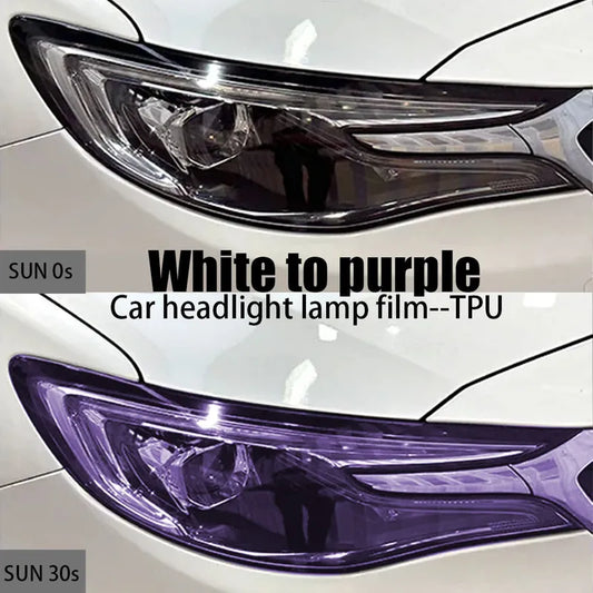 Headlight Paint Protection Film White To Purple