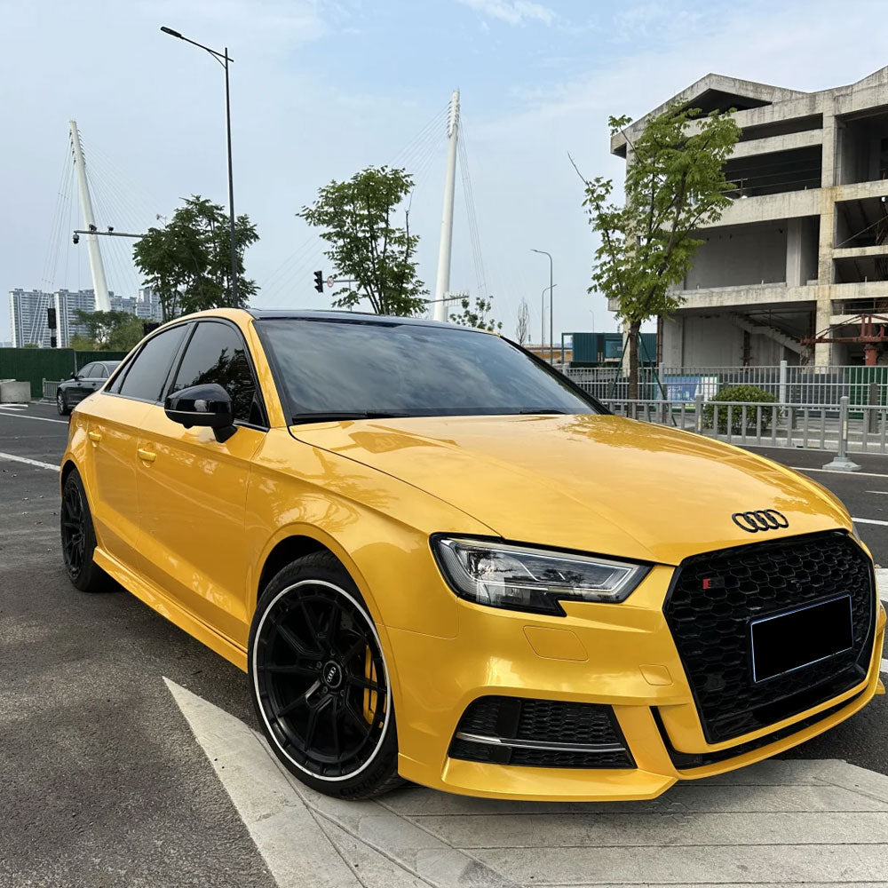 Auto Vinyl Wrap Super Bright Metallic Maple Yellow
