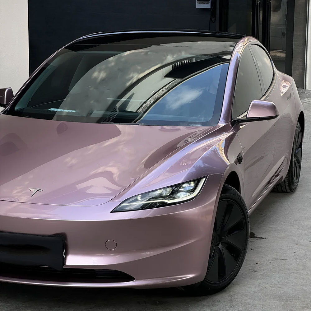 Vinyl Car Wrap Film Super Bright Metallic Passion Pink Color