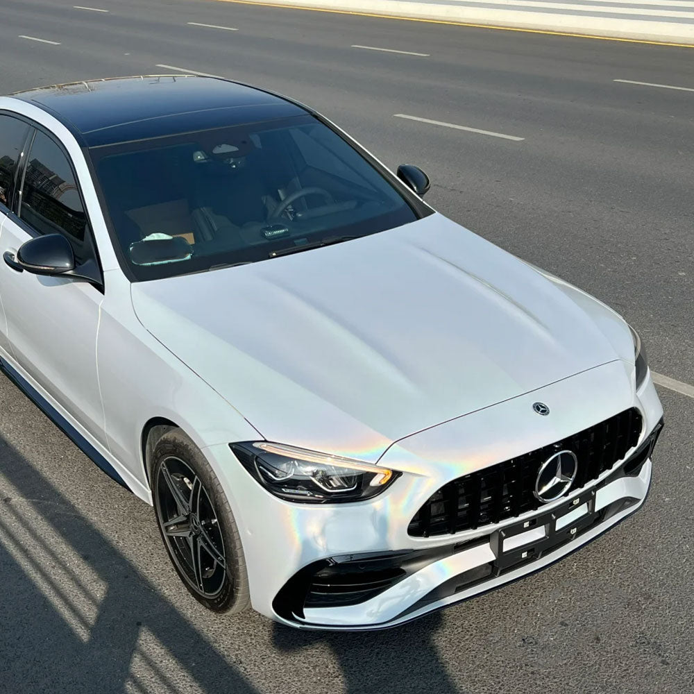 Full Car Wrap Colorful Laser White