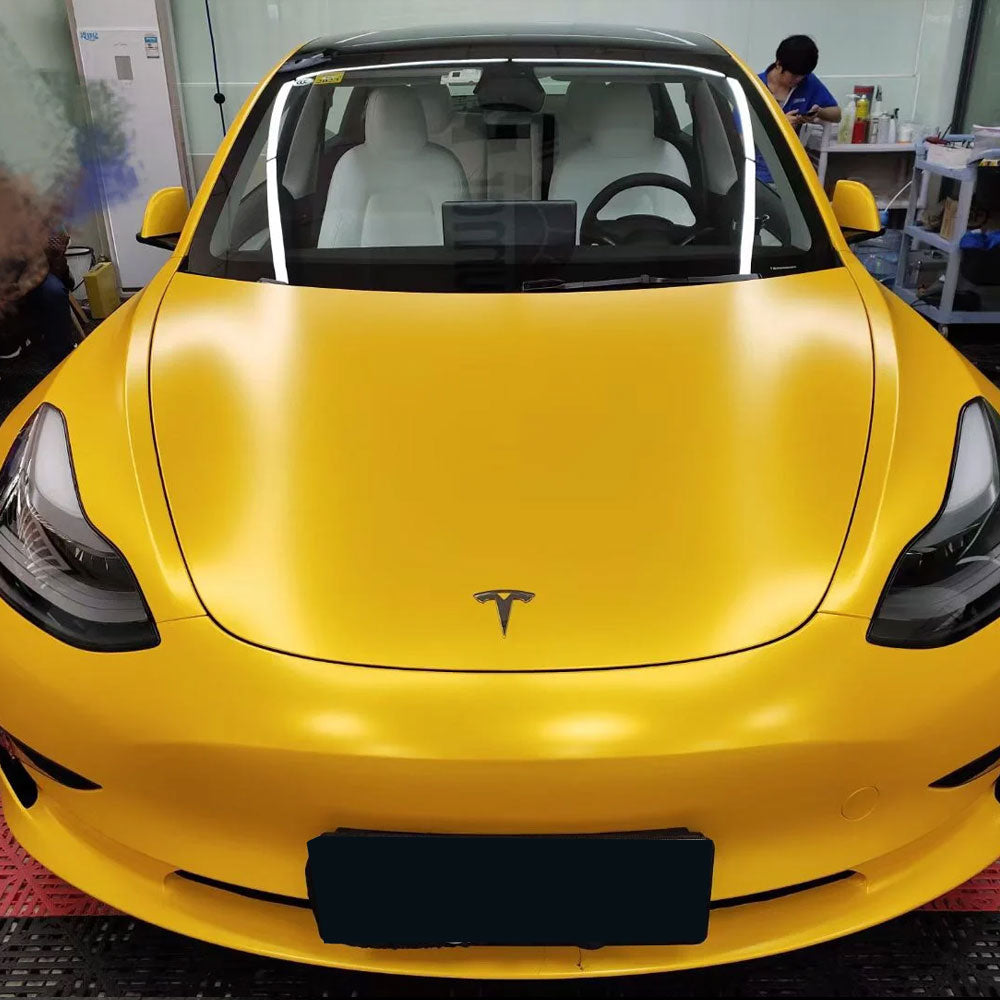Car Vinyl Wrap Film Matte Metallic Heat Wave Yellow