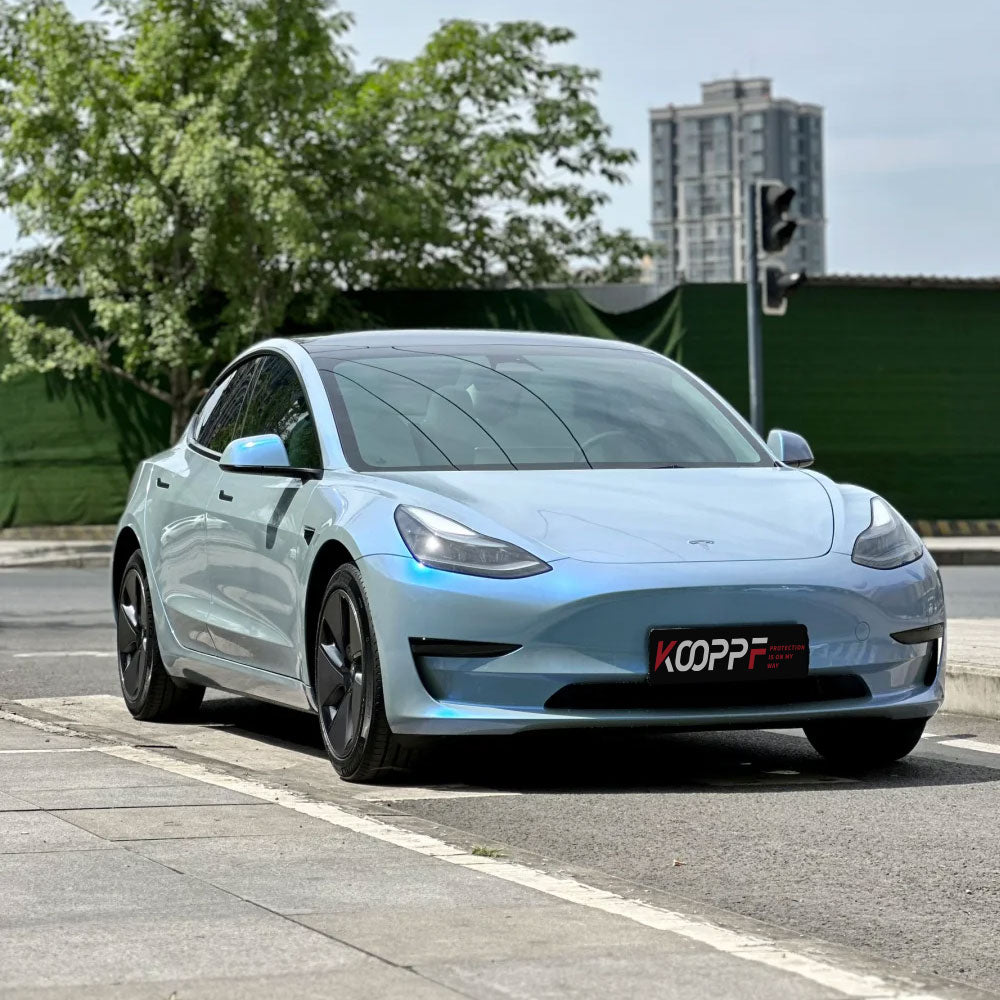 Gloss Wrap Film Magic Sky Blue Color