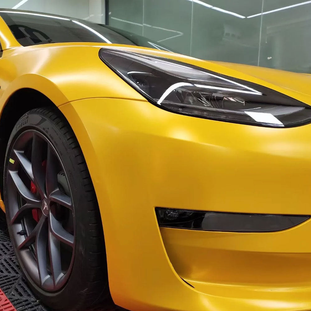 Car Vinyl Wrap Film Matte Metallic Heat Wave Yellow