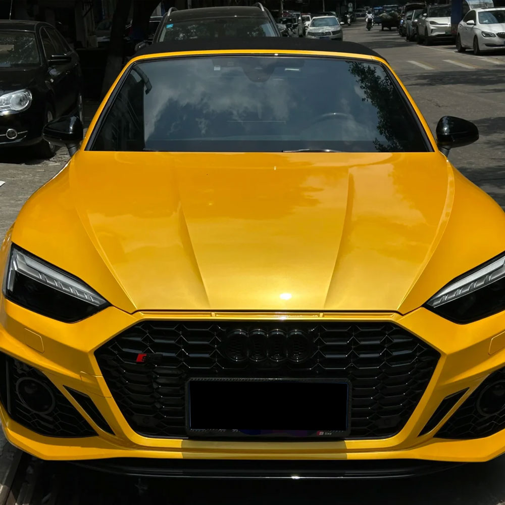 Auto Vinyl Wrap Super Bright Metallic Maple Yellow